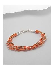 Orange Cotton Waxed Thread Bracelet In 92.5 97