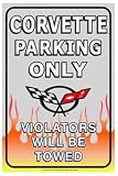 Corvette Parking Only Metal Sign