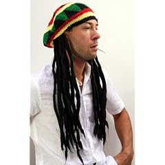 Strickm�tze mit Dreadlocks (Bob Marley, Rastafari)