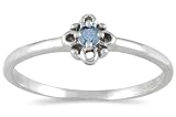 .05 Carat Blue Diamond Promise ring in 10K White Gold