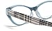 Calabria Emily Designer Reading Glasses in Blue & Black Plaid ; +2.00