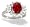 14K White Gold Genuine Oval Ruby and Diamond Ring - Size 4