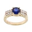 14K Yellow Gold Sapphire and Diamond Ring