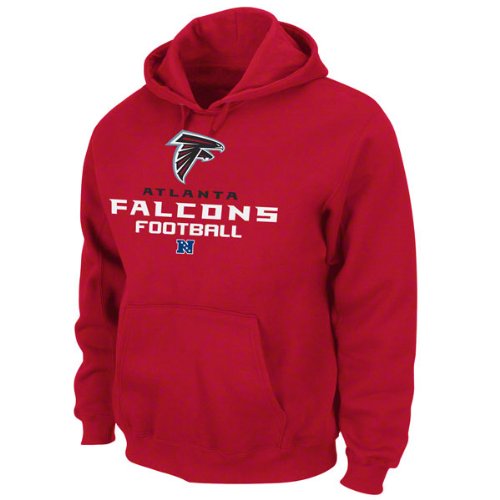 NFL Men's Atlanta Falcons Critical Victory V Long Sleeve Hooded Fleece Pullover (Bright Cardinal, XX-Large)