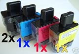 5x Kompatible Druckerpatrone zu Brother MFC-210C, MFC-215C, MFC-410CN, MFC-420CN, MFC-620CN, MFC-3240C, MFC 3340CN, MFC 5440CN, MFC-5840CN, FAX-1840C, Fax 1940C, Fax2440C, DCP-110C, DCP-115C, DCP-120C
