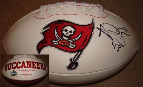 Ahmad Black Autographed/Hand Signed Tampa Bay Buccaneers Logo Football
