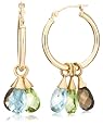 10k Yellow Gold 3-Piece Briolette Gold Hoop Earrings