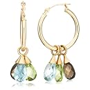 10k Yellow Gold 3-Piece Briolette Gold Hoop Earrings
