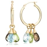 10k Yellow Gold 3-Piece Briolette Gold Hoop Earrings ~ Amazon Curated Collection