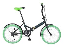 モービック 20インチ折り畳み自転車 カラータイヤ ブラックグリーン BK/GR