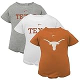Nike Texas Longhorns Infant Burnt Orange, White & Ash 3-Pack Creeper Set (3-6 Months)