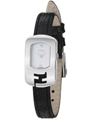 Fendi Chameleon Ladies White Dial Black Leather Strap Diamond Watch F300024011D1