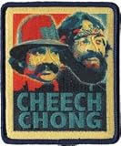 Novelty Iron on Patch - Cheech and Chong Retro Red White and Blue Applique