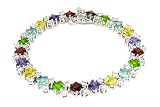 Classic Tennis Bracelet w/21 Multicolor & 42 White CZs