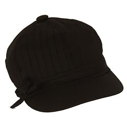 Pleat Newsboy Castro Military Cadet Lined Hat Cap Black
