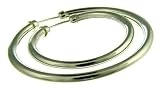 Silver Ladies Set of 2 Capped Hoop Earrings