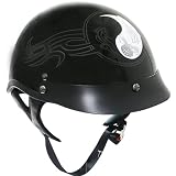 Outlaw Black Glossy Yin-Yang Tribal Graphics Motorcycle Half-Helmet