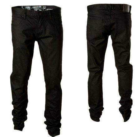 Quiksilver Distortion Slim Denim Pant - Men's Black Destructed, 34