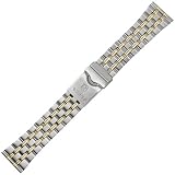 Marburger Sports - Uhrband aus Edelstahl - bicolor - 22 mm
