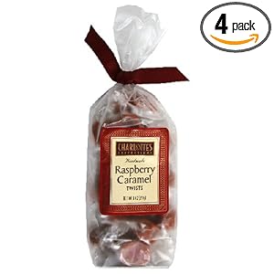 Charlotte's Confections Caramels and Soft Chews, Raspberry Caramel, 8-Ounce Bags (Pack of... by Charlotte's Confections