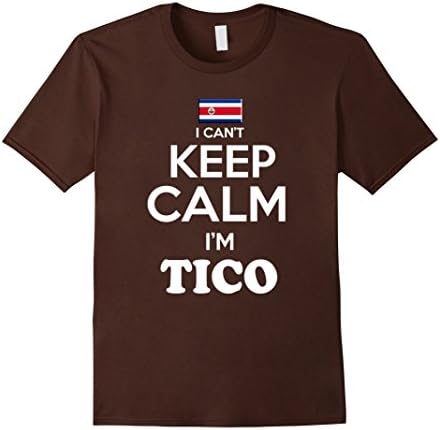 Men's Costa Rica Keep Calm Shirt Camiseta Tica Orgullo Tico Medium Brown