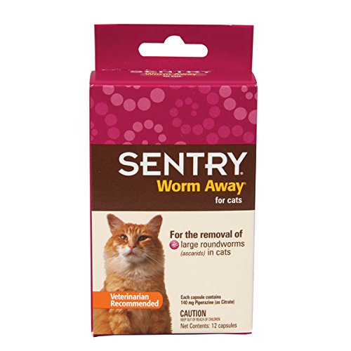 Sentry Worm Away for Cats 12 Capsules Animals Pet Supplies Pet