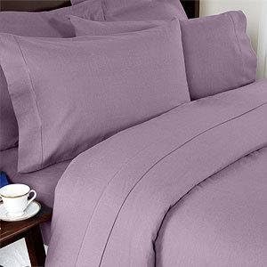 7 pc Lavender plain - solid Double Size Bed Sheet-Duvet Cover Sheet Set. 600 Thread 100% Egyptian Cotton