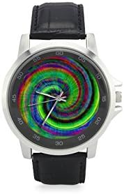 Birthday Gifts/New Year Gifts Rainbow Color Tie Dye Spiral Unisex Stainless Steel Watch