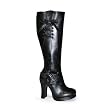 Sexy Womens Boots 3 3/4 Inch Chunky Heel Pirate Boot Black Mini Platform