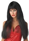 New Womens Long Straight Black Hair Vampire Costume Wig Womens Standard