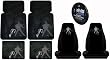 Elvis Presley 8pc Combo Set Front & Rear Floor Mats, Seat Covers, Steering Wheel Cover & Keychain Plus Bonus Matching Decal