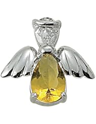 Sterling Silver November Topaz Birthstone Angel Wing Pin Birthstone Jewelry Birthstone Angel Wing Pins Gift Boxed