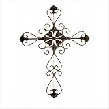 Tall Metal Cross Wall Art in Rustic Size: Small