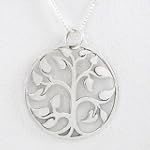 SAVE $27 - Round Tree of Life Pendant in Sterling Silver on a 18" box chain, #8459 $38.00