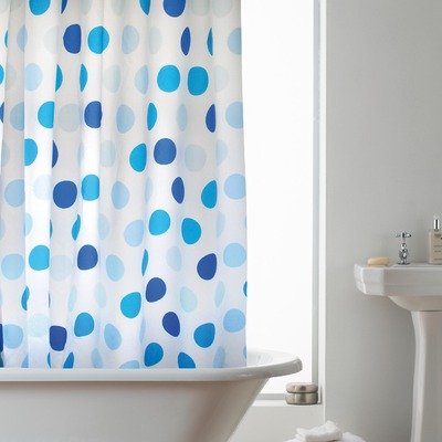 Hookless Shower Curtain in Blue Spots