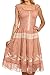 Sakkas Monica Boho Smocked Waist Sleeveless Mid-Length Embroidered Batik Dress