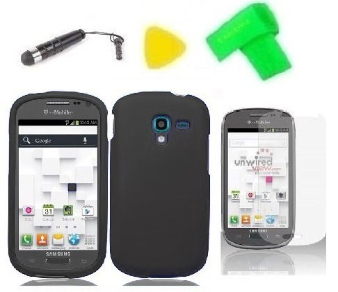 Hard Case Phone Cover + Extreme Band + Stylus Pen + LCD Screen Protector + Yellow Pry Tool for Samsung Galaxy Exhibit T599N SGH-T599 (2013)