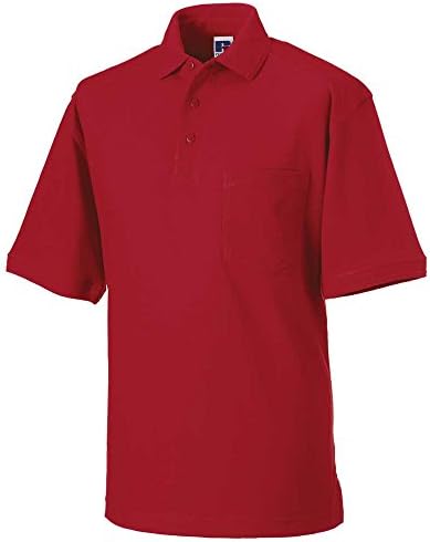 Russell Clothing mens Russell Workwear Polo Shirts Classic Red XL - 42/44" Chest