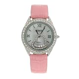 Best Price Chopard Inspired Floating Diamonds Pink Fashion Watch- Clearance Final Sale