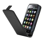 Etui flap d�di� pour Galaxy S Simili cuir Noir