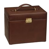SHINING IMAGE brw HUGE LEATHER JEWELRY BOX / CASE / STORAGE / ORGANIZER WITH TRAVEL CASE AND LOCK