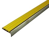 日中製作所 BIM ステンレス ノンスリップ タイヤ付  イエロー ビス穴あり 1m D102-1H-10