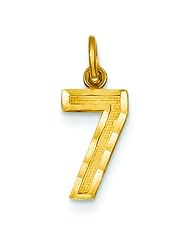 14K Gold Small Number 7 Charm Pendant FindingKing