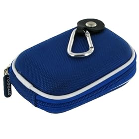 rooCASE Nylon Hard Shell (Dark Blue) Carrying Case with Memory Foam for Olympus VR-320 Digital Camera