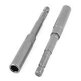 uxcell　ナットドライバー　ボルト駆動　六角　メタル　グレイ　2個