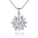 BAMOER Snowflake Series 18k White Gold Plated AAA Clear Cubic Zirconia Pendant Necklace