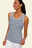 Women's Regular Striped Scoopneck Ribbed Vest Top