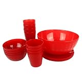 Polypropylene 33-pc. Dinnerware Set - Red