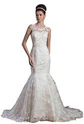 Mermaid Jeweled Applique Lace  Dress