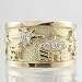 Southwestern Native American Handmade Pictoral Ring in 18 kt. Gold and Diamonds by Vernon Haskie, Size 8.5, #9740